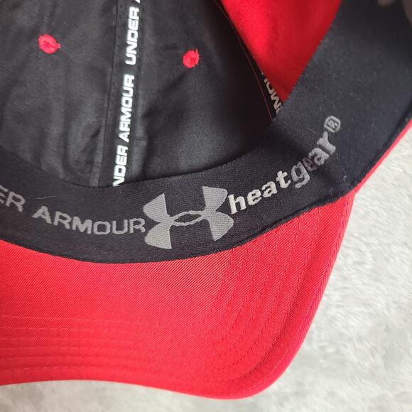 Utah Utes Under Armour Red Hat, Adjustable Collegiate Sporty Outdoor Heat Gear - Picture 5 of 7